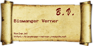 Biswanger Verner névjegykártya